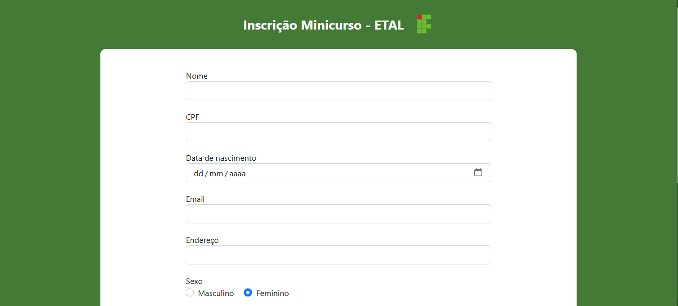 Inscrição ETAL